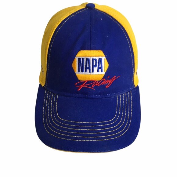 NAPA Racing NASCAR Chase Elliott 9 Trucker Cap Hat Strapback Yellow Blue - Picture 1 of 6